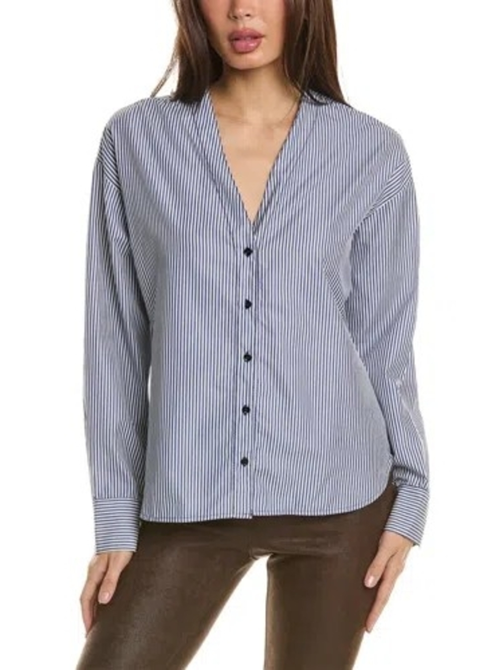 Sandro women's striped button up shirt in size 1